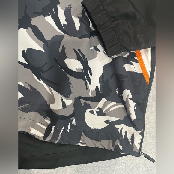 [2XL/PTP26”]Superdry Black Gray Camo 1/2 Zip Lined Men Windbreaker Jacket Biker - Picture 7 of 16